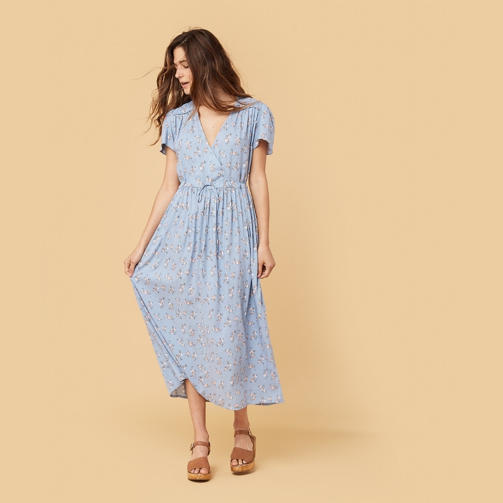 Christy Dawn Powder Blue And Pink Floral Dawn Dress